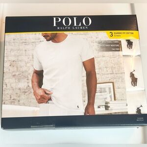 Polo Ralph Lauren 3 Classic Fit Cotton T-Shirts White  Small
